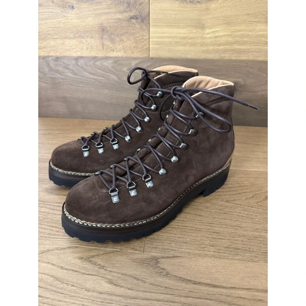 Ralph Lauren Darrow‎ Lug Brown Calf Suede Hiking Boots Mens 11.5 D Italy Vibram